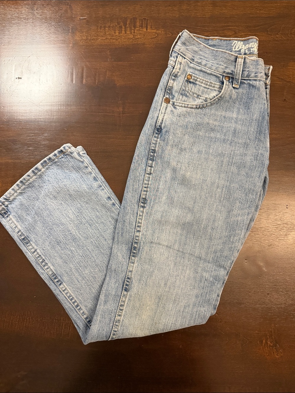 Wrangler High-Rise Light Blue Straight-Leg Jeans - 30x32